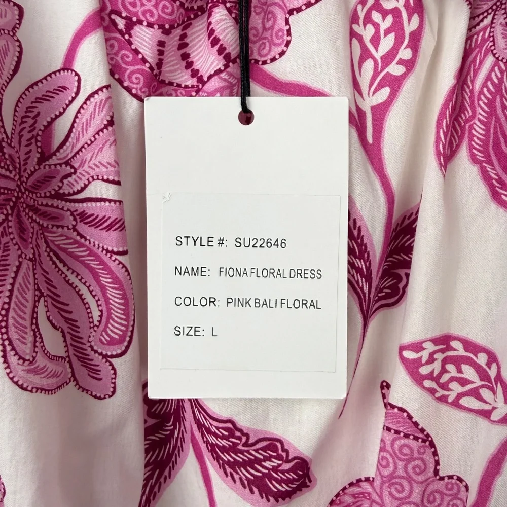 Generation Love Womens Fiona Floral Printed Pink Cotton Mini Dress Large - Picture 12 of 14